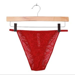 Free People Red Lace High Waisted Undies Small
